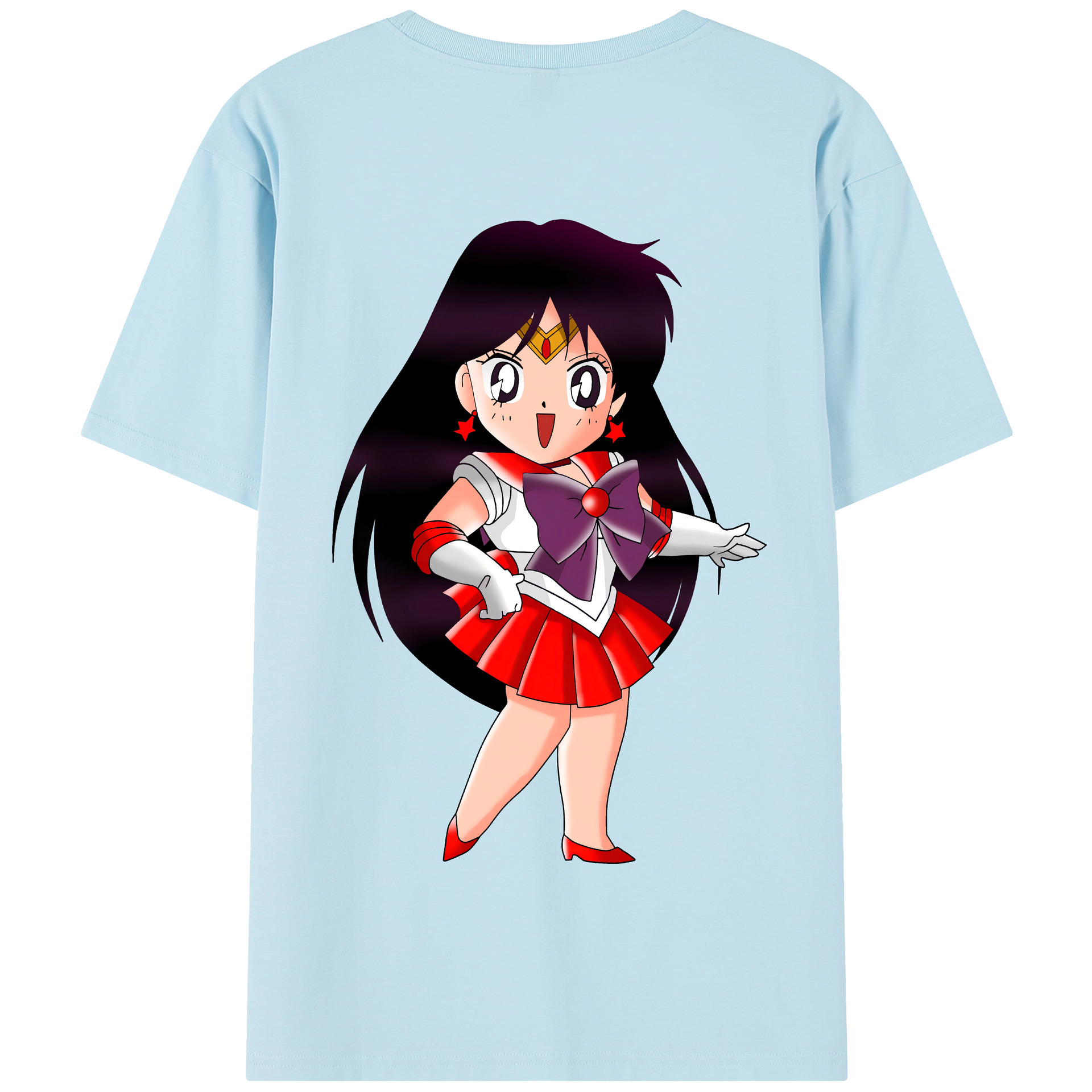 （画像用） 美少女戦士セーラームーン 火野レイ ひの レイ Sailor Moon Hino Rei （セーラーマーズ,Sailor Mars） 綿100％半袖Tシャツ（背面プリント）